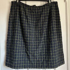 Vintage Plaid Wool Skirt Size 16 Amanda Smith